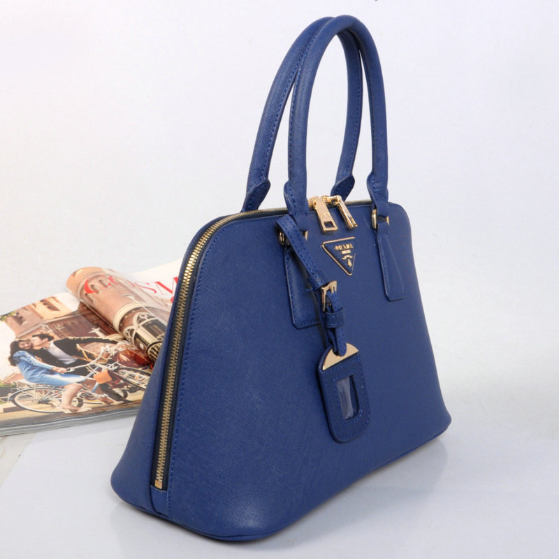 2014 Prada Saffiano Leather Two Handle Bag BL0818 royablue for sale